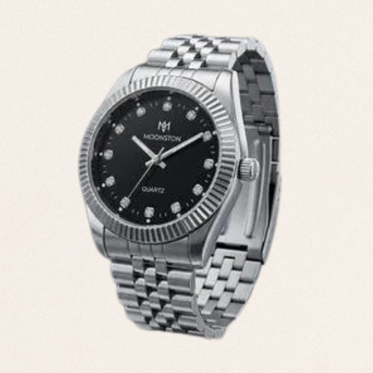 Silver stainless steel chain watch for men with durable link bracelet for formal and professional styling.